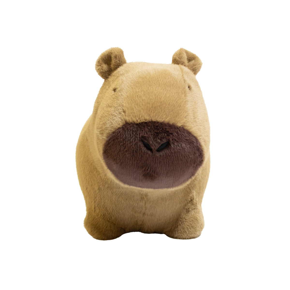 front view of Wild & Soft Soft Bouncy Capybara plush bouncing toy for children on plain white background