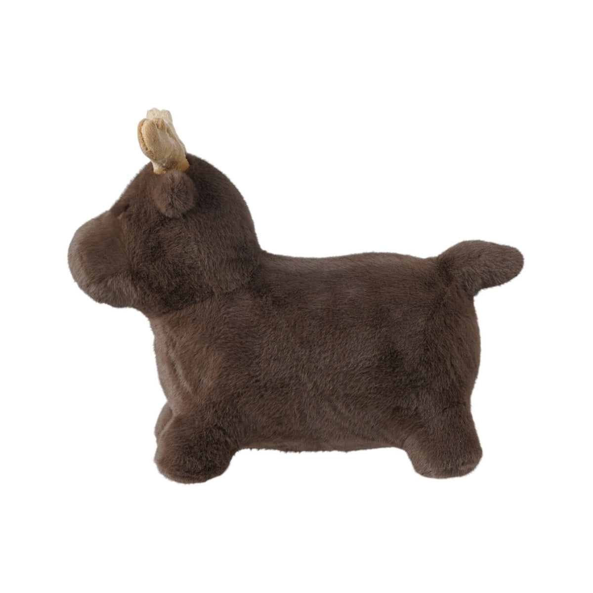 side view of Wild & Soft plush moose bouncing toy for children