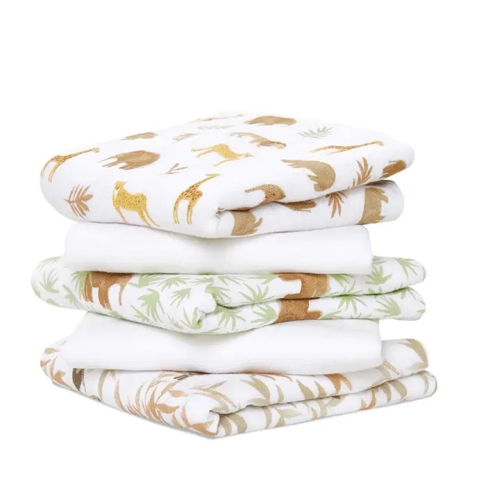 aden + anais Essentials Cotton Muslin Squares 5 Pack in Tanzania on plain white background