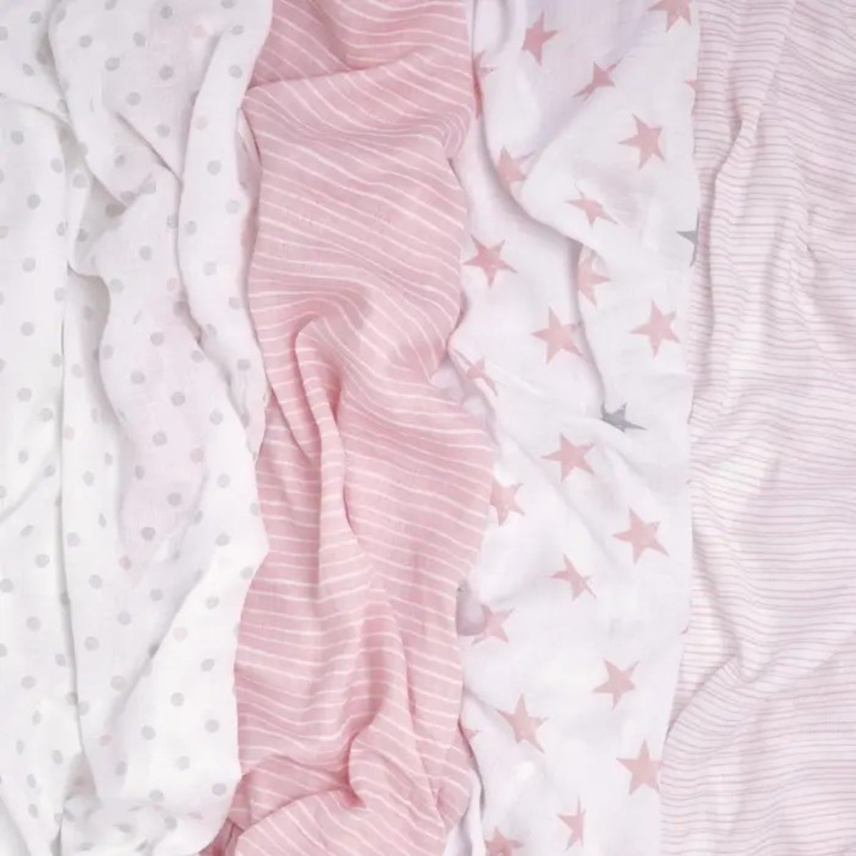 close up of patters on aden + anais Essentials Cotton Muslin Swaddle Blankets 4 Pack in Doll