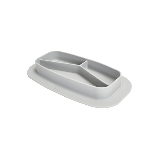 silicone toddler meal tray with divided food sections for baby-led weaning