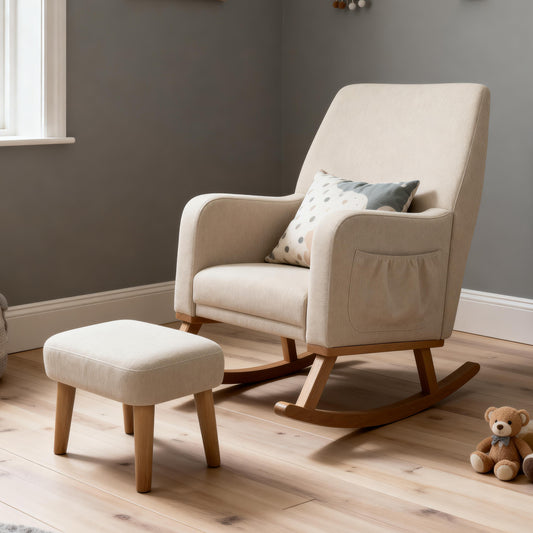 Babymore Callie Nursing Chair with Stool Oatmeal