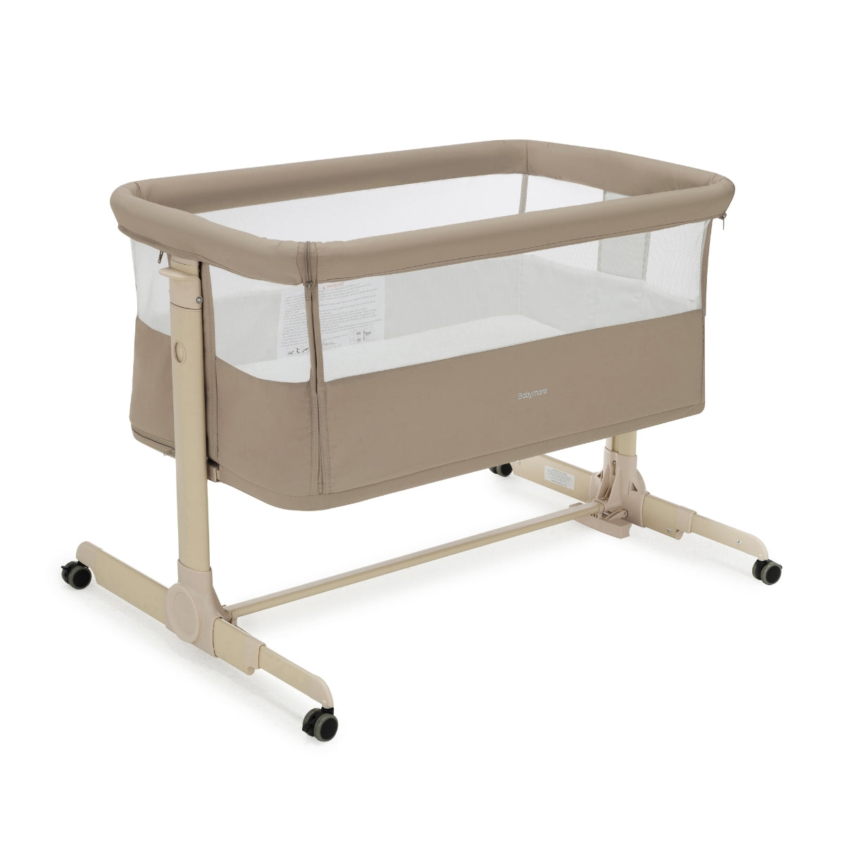 Babymore Neera Co-Sleeper Bedside Crib Khaki