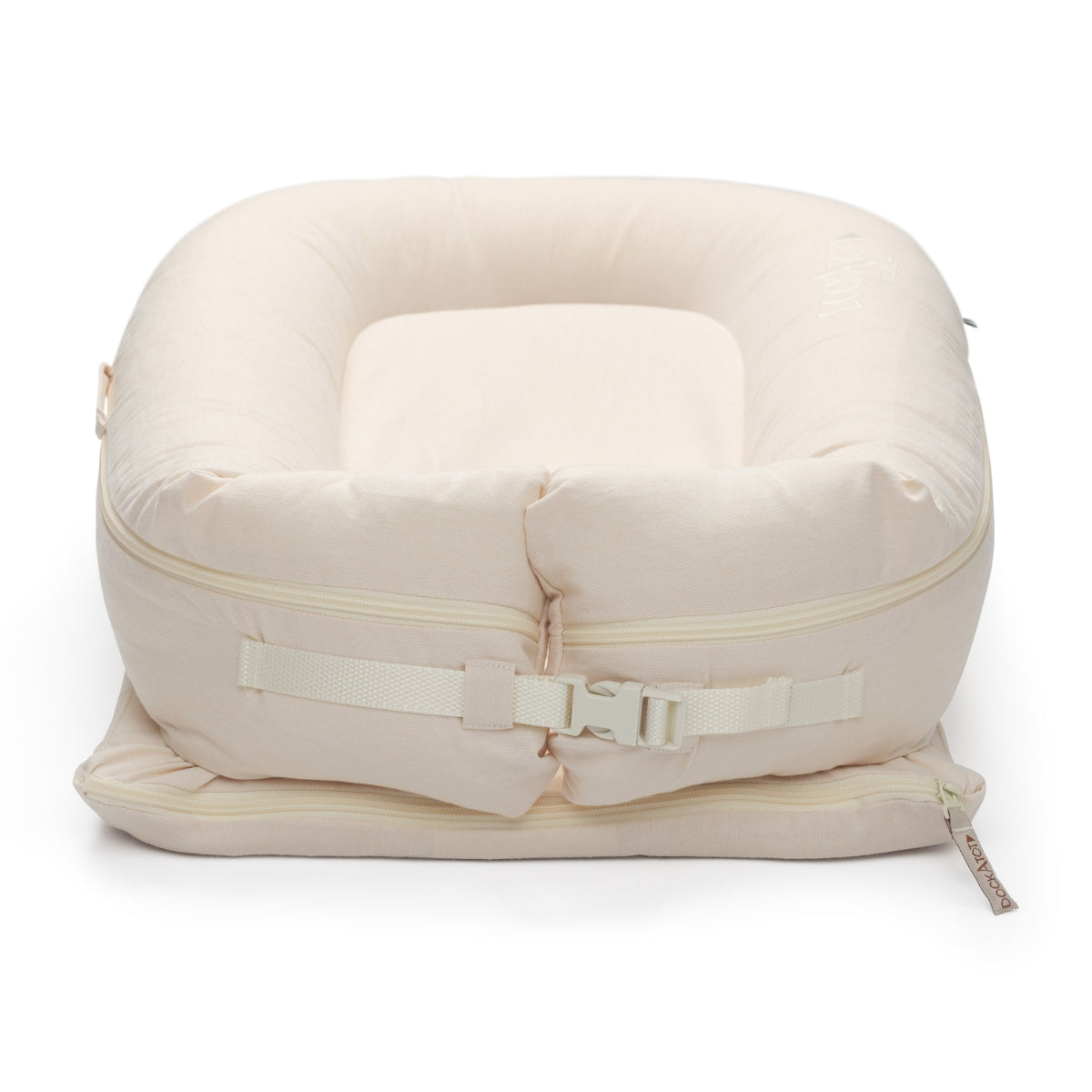 DockATot Deluxe+ Baby Dock – Sand Chambray