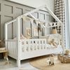 Luletto house bed with fence barrier 90 x 190cm white