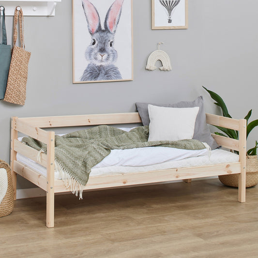 hoppekids eco comfort junior bed 160x70cm made natural pine wood in modern scandi european bedroom