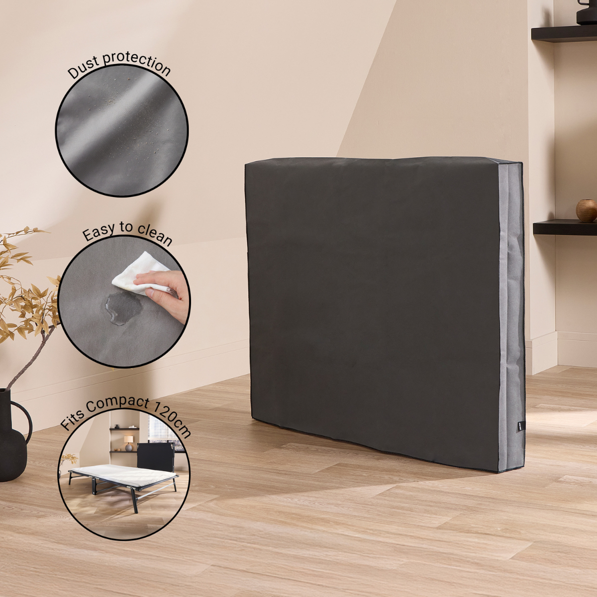 storage cover for Jay-Be CE120 Compact Folding Bed in modern bedroom