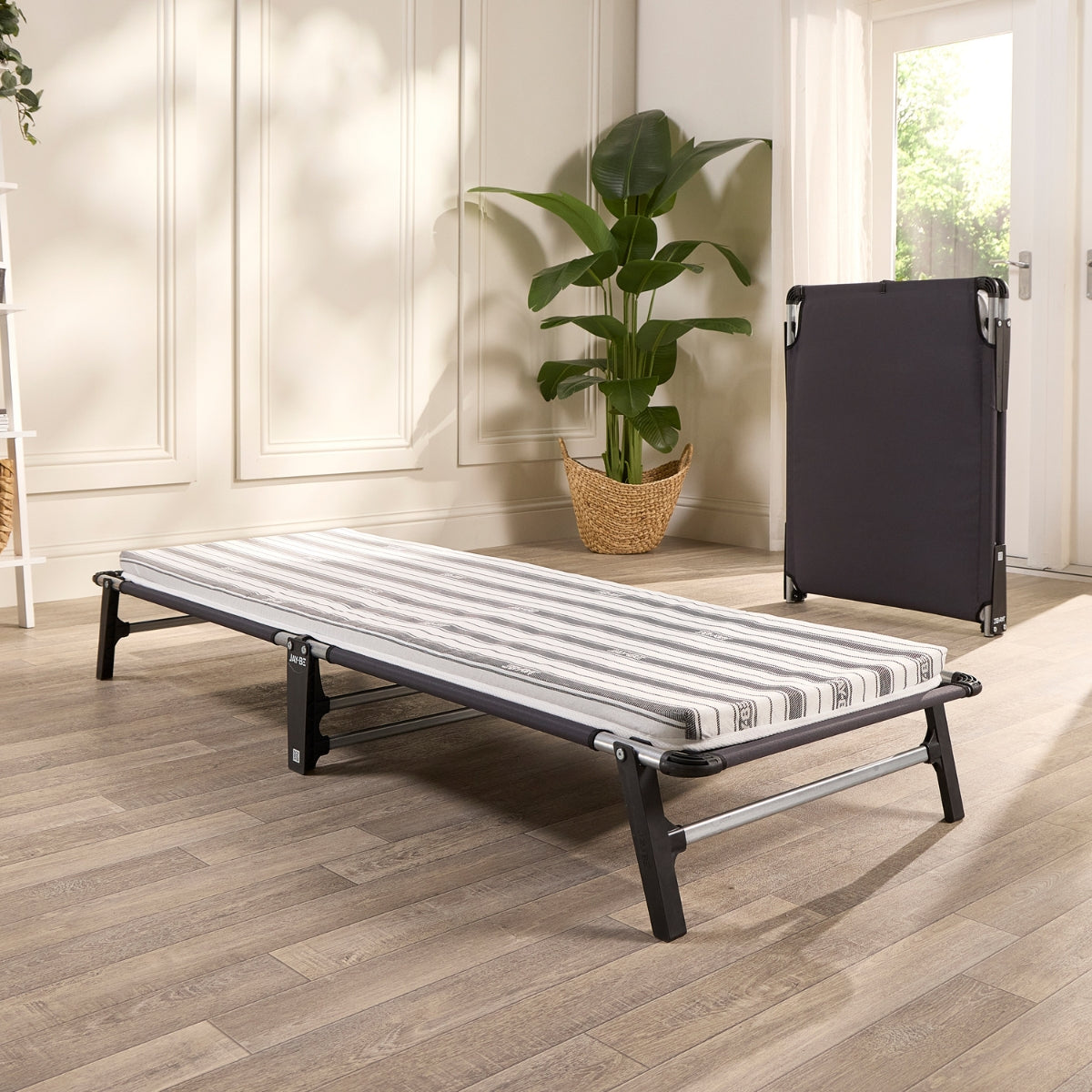 Jay-Be ME70 Mobile Folding Single Bed with Comfort Stripe Mattress