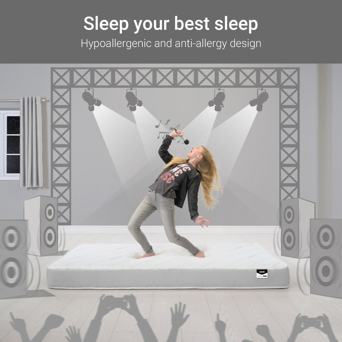Jay-Be Simply Kids Anti-Allergy Bunk Mattress European Single 90 x 200cm