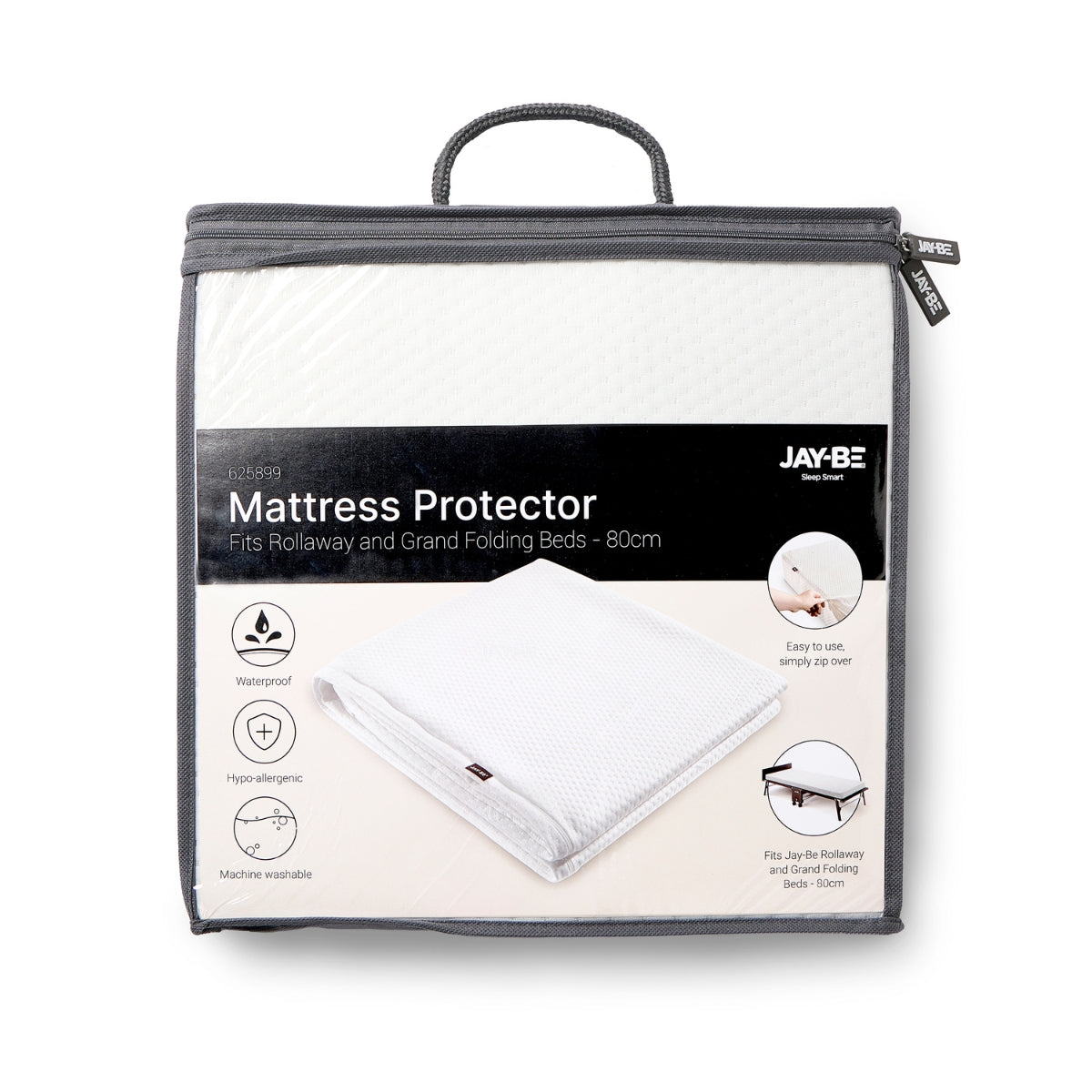 Jay-Be Waterproof Mattress Protector for Mobile & Compact Folding Beds - Single