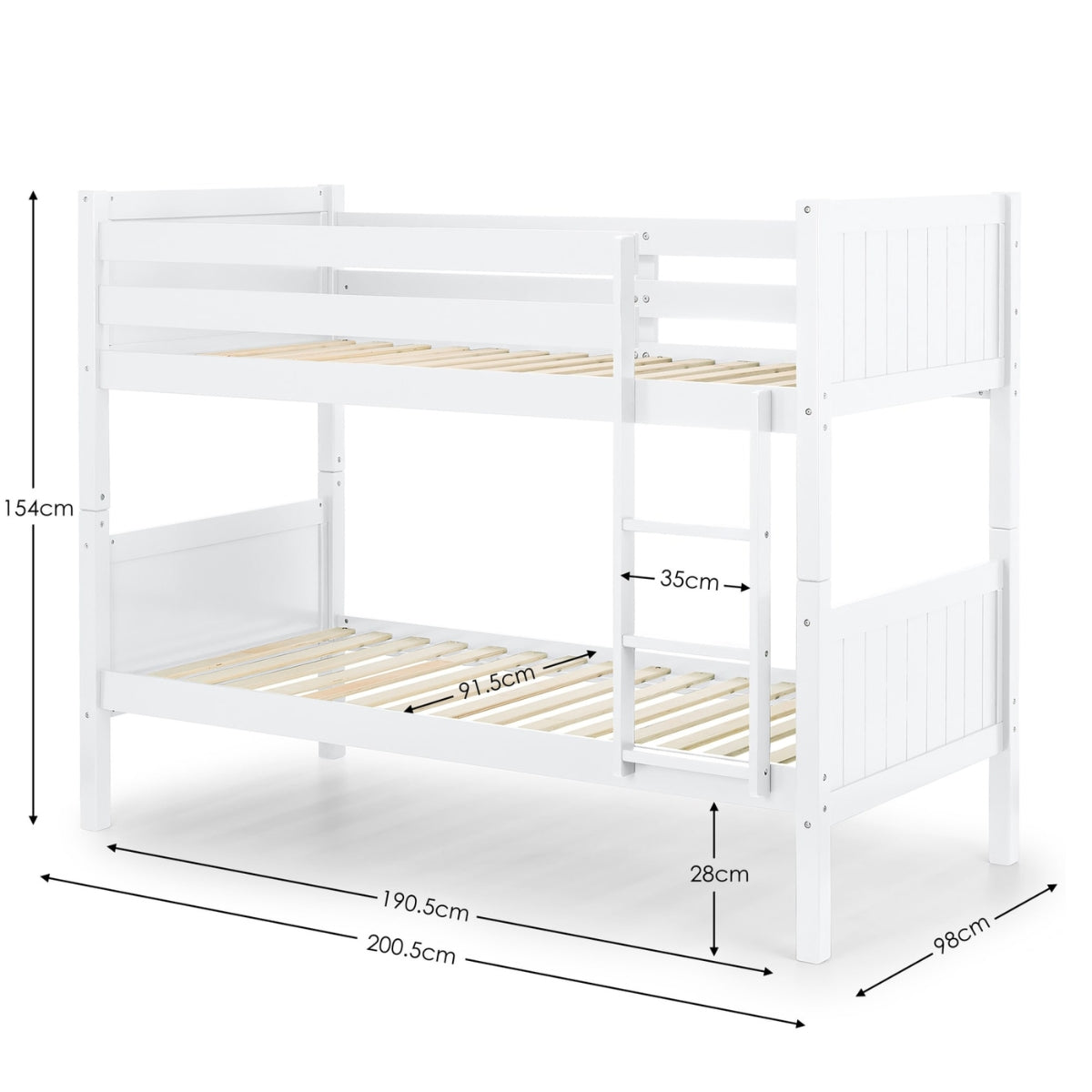 Julian Bowen Bella Bunk Bed White