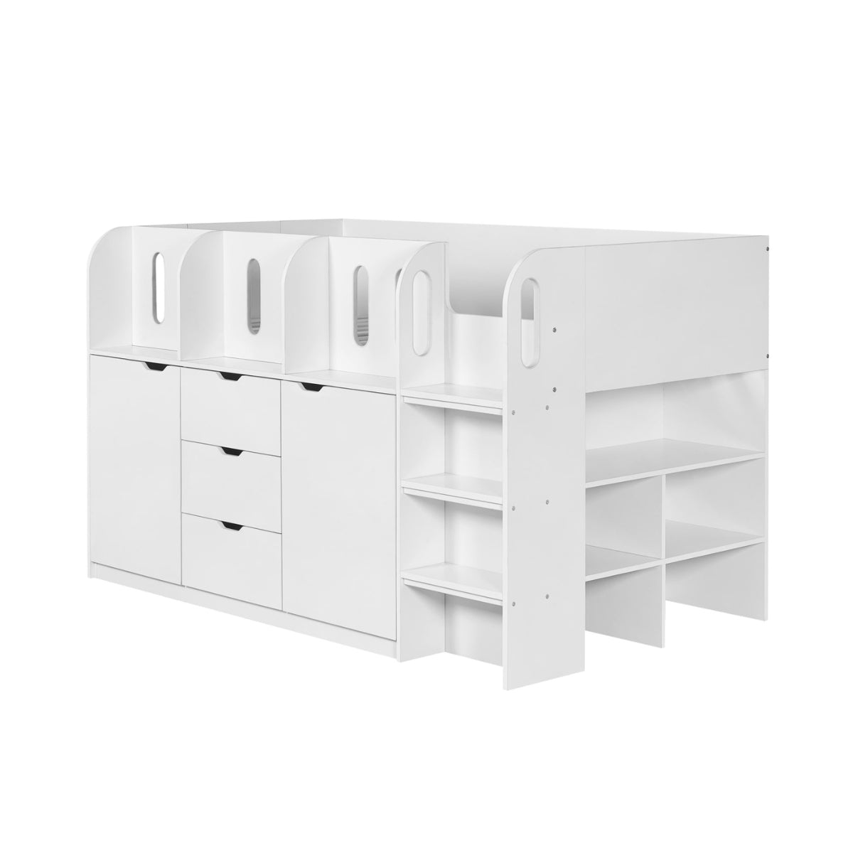 Julian Bowen Vision Kids Mid Sleeper Bed White - with storage