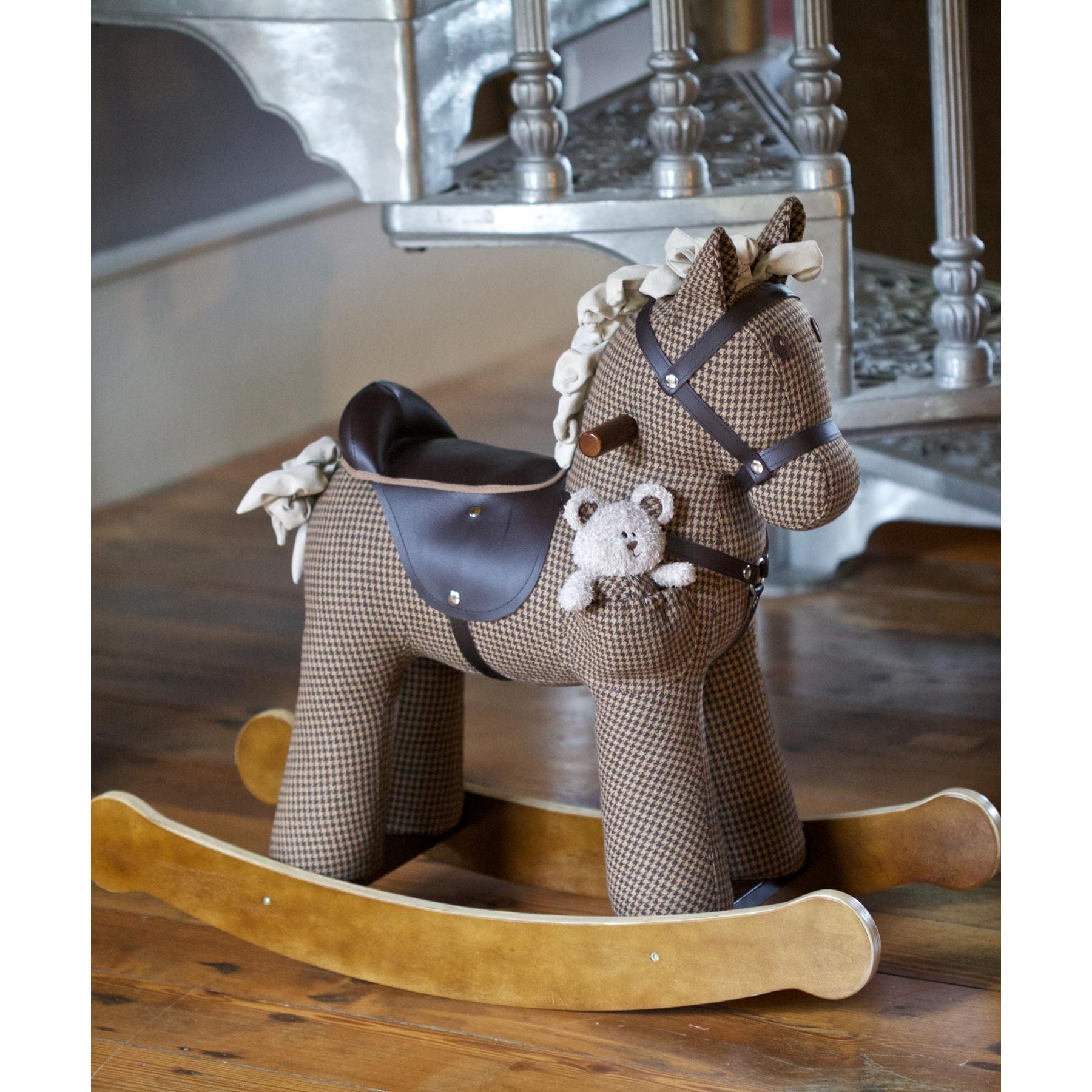 little bird told me chester and fred rocking horse on wooden floor