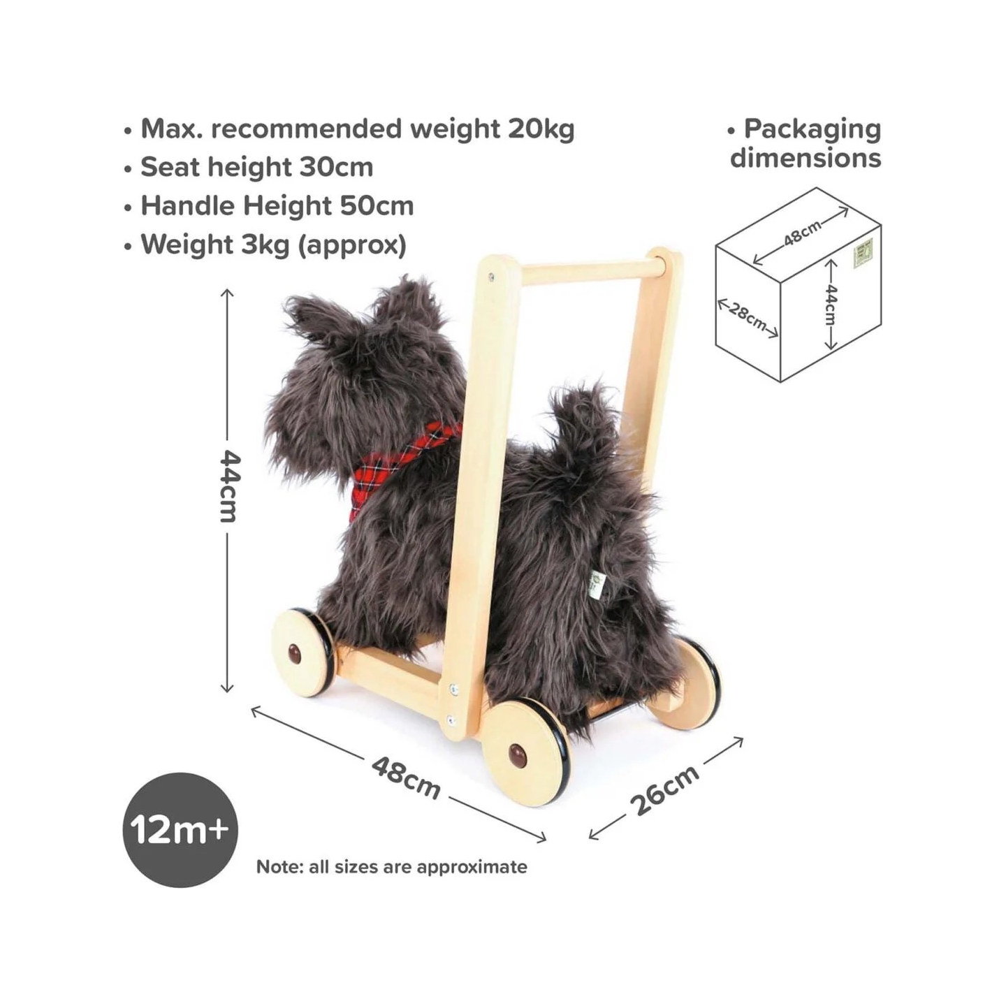Little Bird Told Me Scottie Dog Push Along Baby Walker