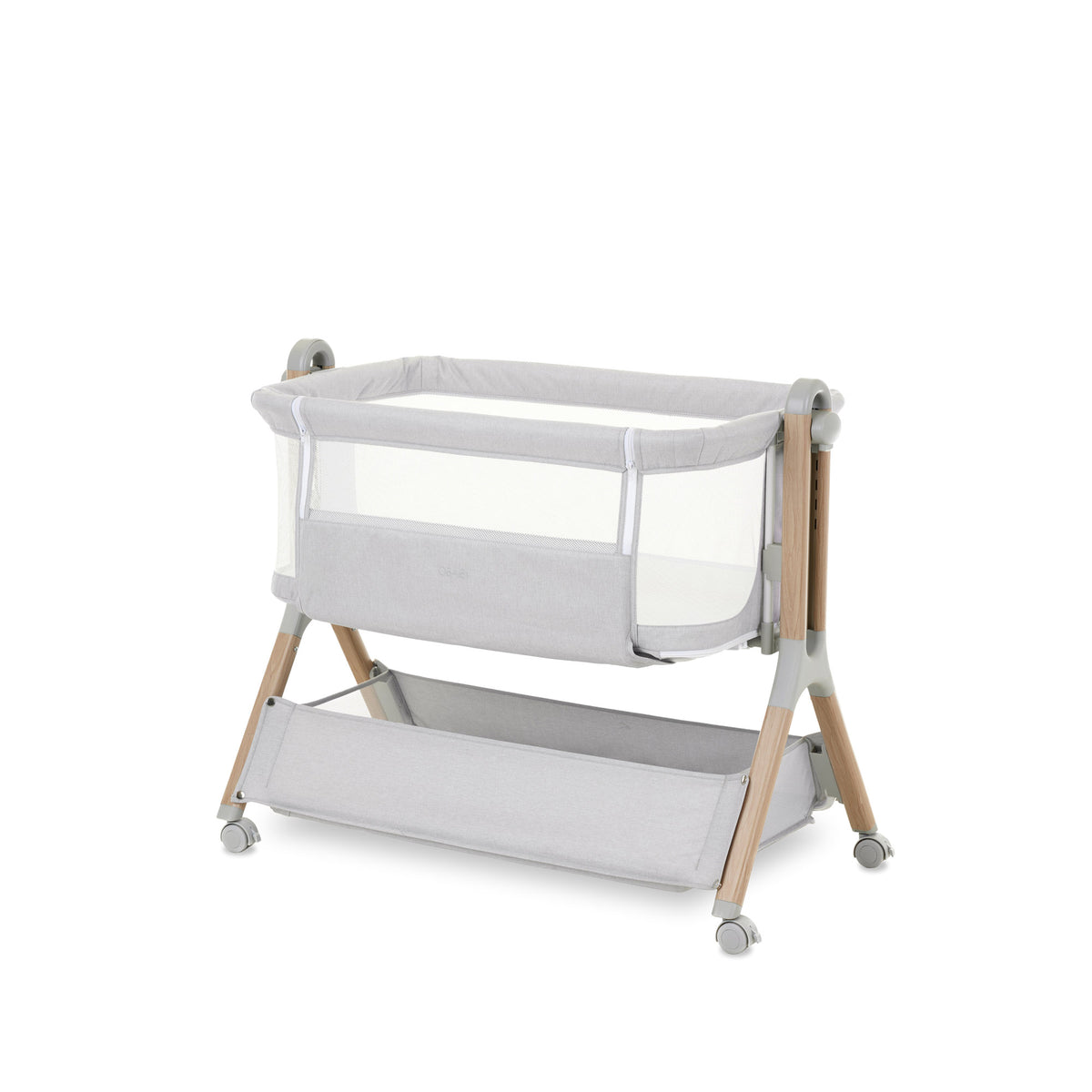 Obaby Cloud Bedside Crib with Mattress - Grey