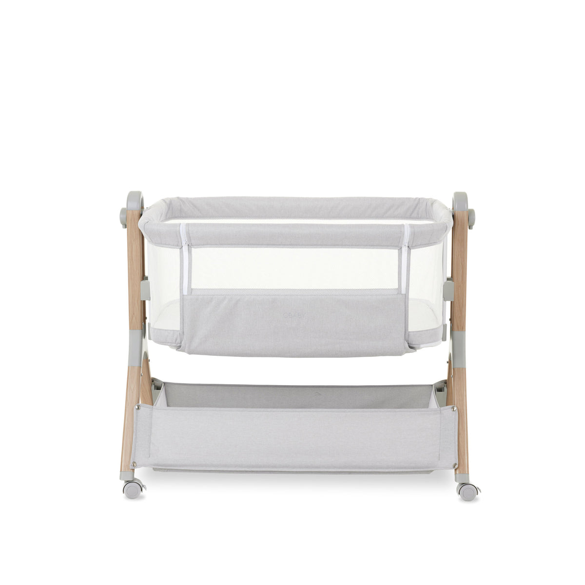 Obaby Cloud Bedside Crib with Mattress - Grey
