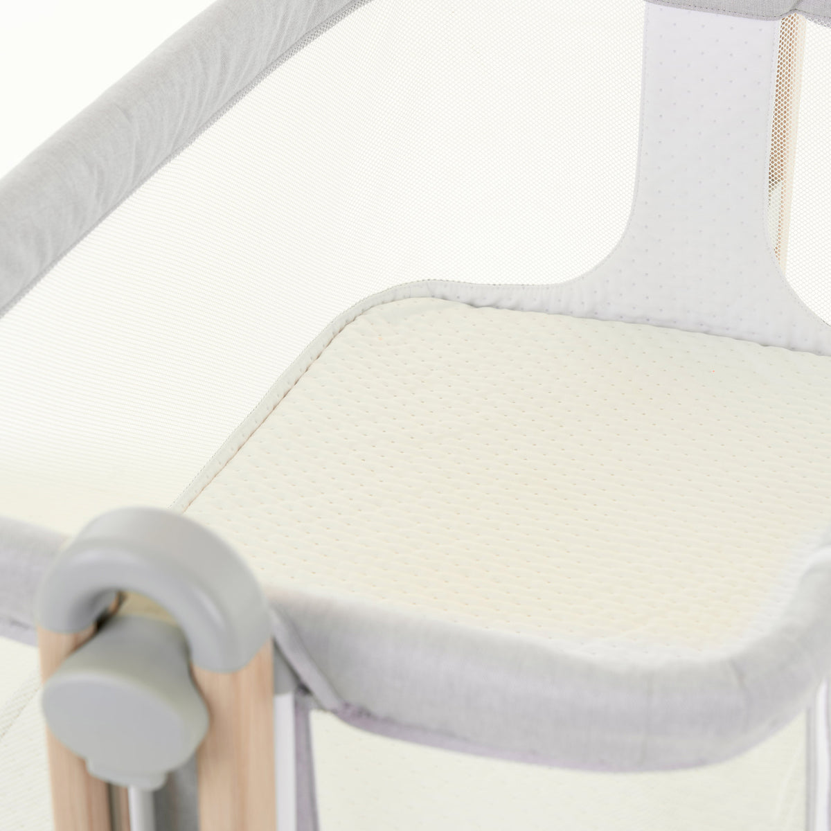 Obaby Cloud Bedside Crib with Mattress - Grey