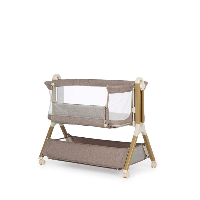 Obaby Cloud Bedside Crib with Mattress - Nutmeg