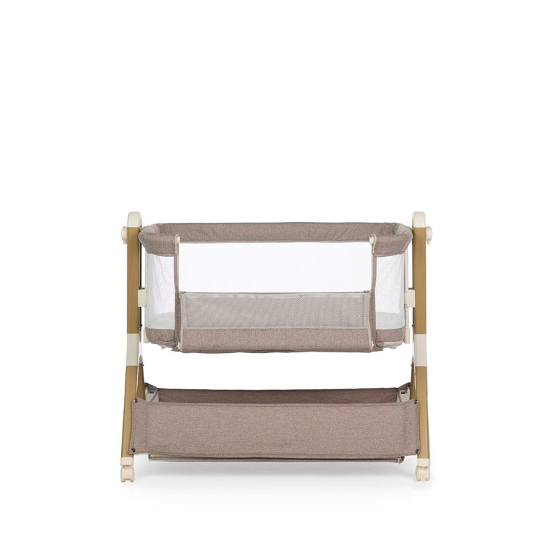 Obaby Cloud Bedside Crib with Mattress - Nutmeg