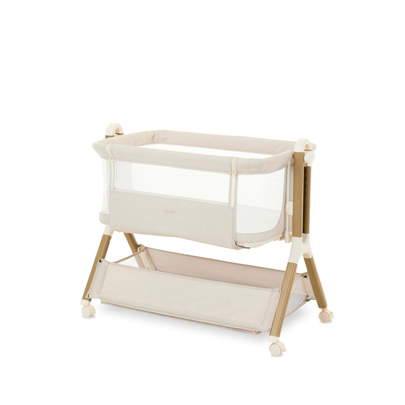 Obaby Cloud Bedside Crib with Mattress - Oatmeal