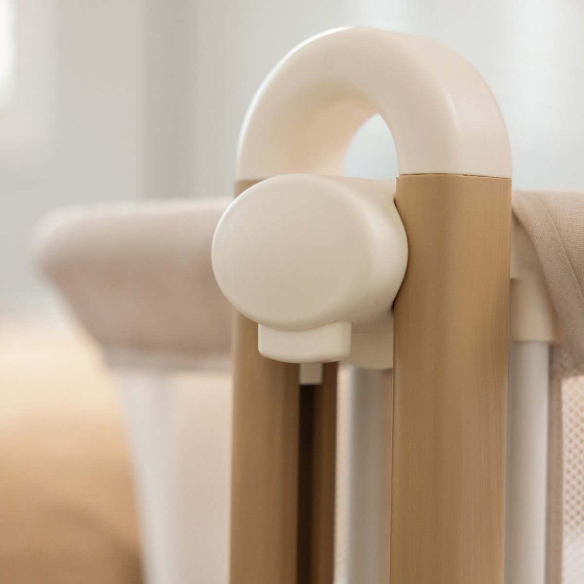 Obaby Cloud Bedside Crib with Mattress - Oatmeal