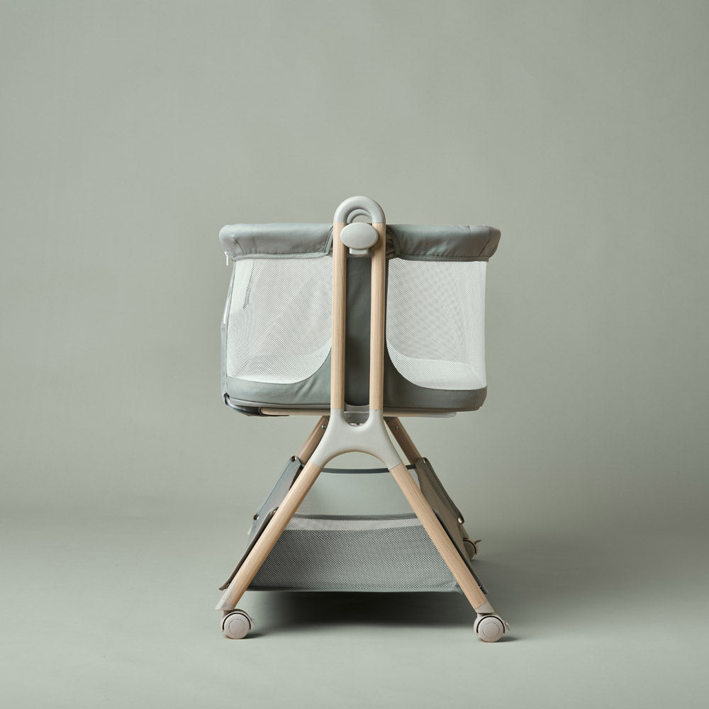 Obaby Cloud Bedside Crib with Mattress - Sage