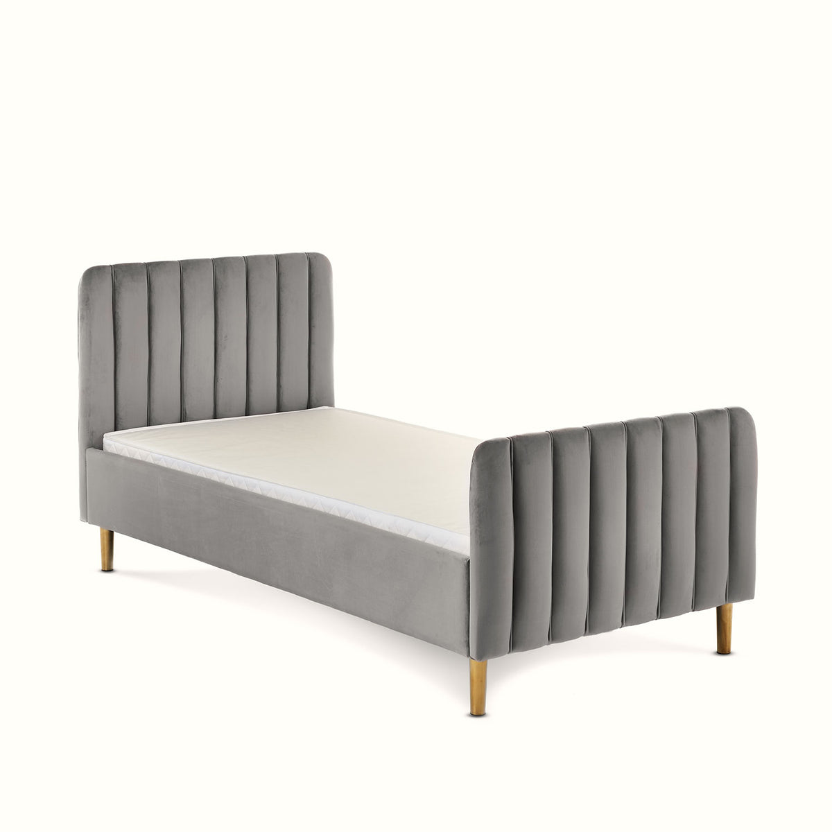 Obaby Gatsby Velvet Kids Single Bed — Grey