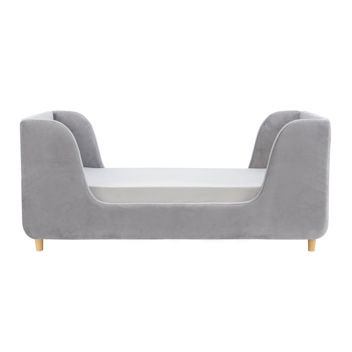 Obaby Lumi Velvet Toddler Bed — Grey