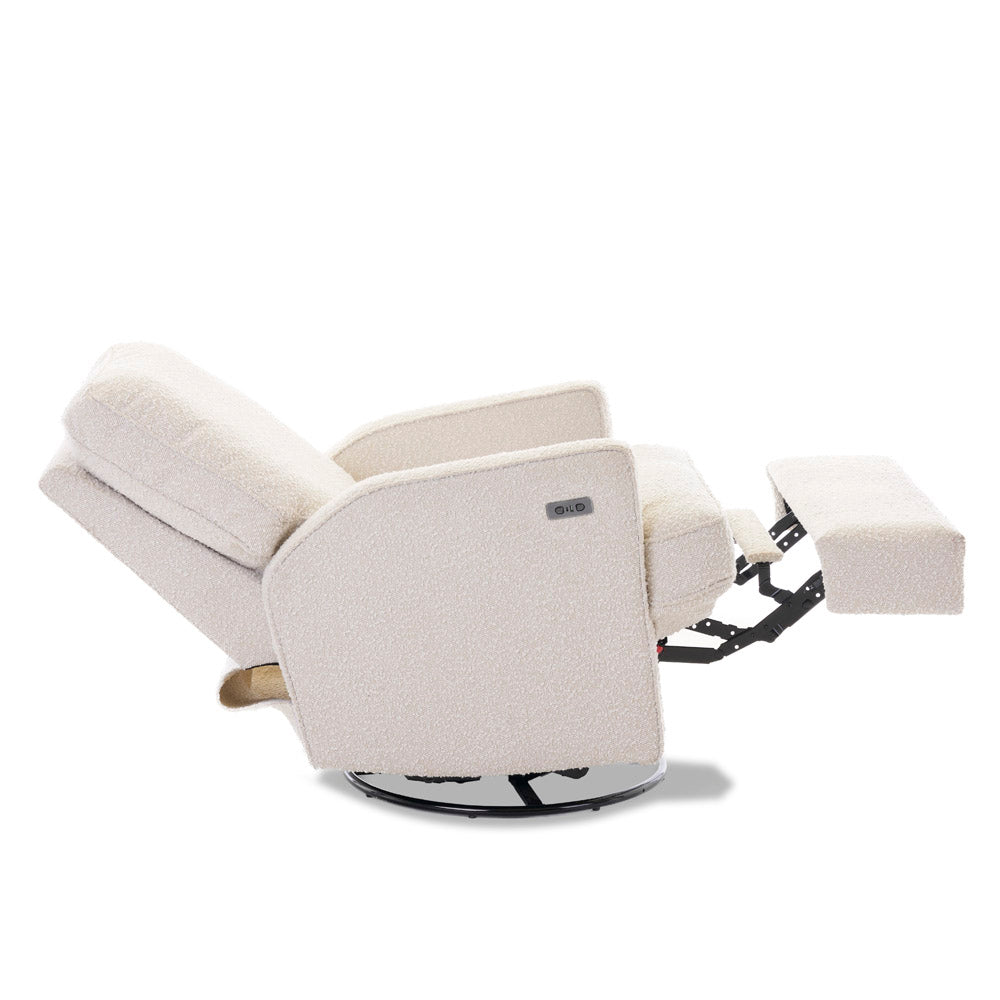 Obaby Madison Electric Swivel Glider Recliner Nursing Chair — Bouclé Style