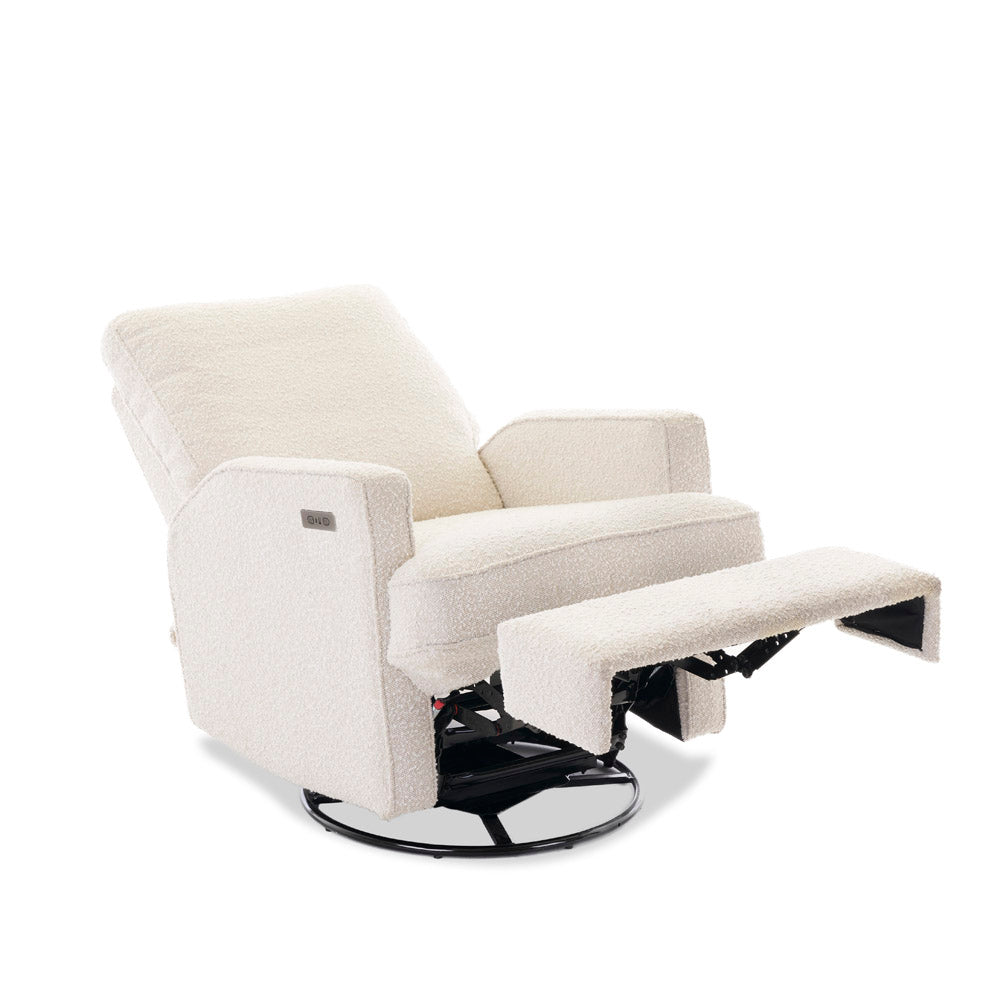 Obaby Madison Electric Swivel Glider Recliner Nursing Chair — Bouclé Style