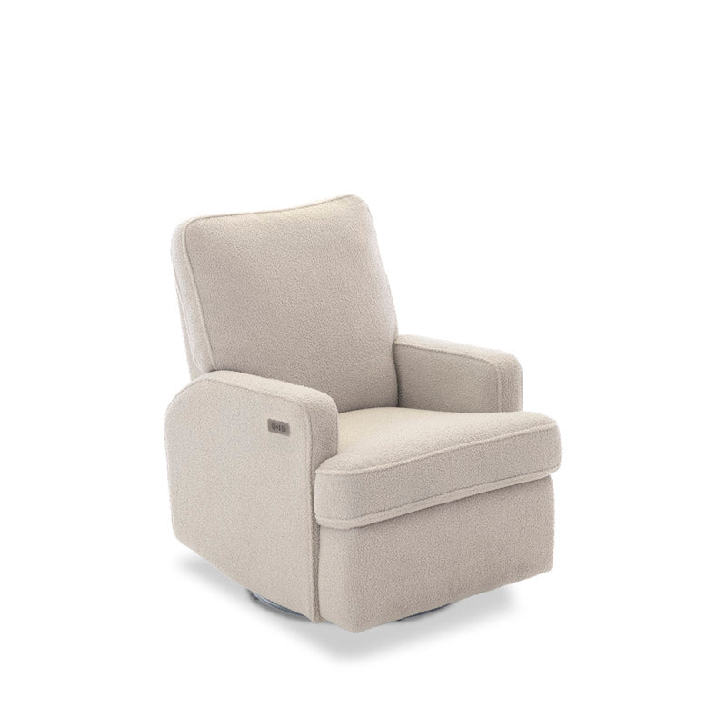 Obaby Madison Electric Swivel Glider Recliner Nursing Chair — Teddy Ivory