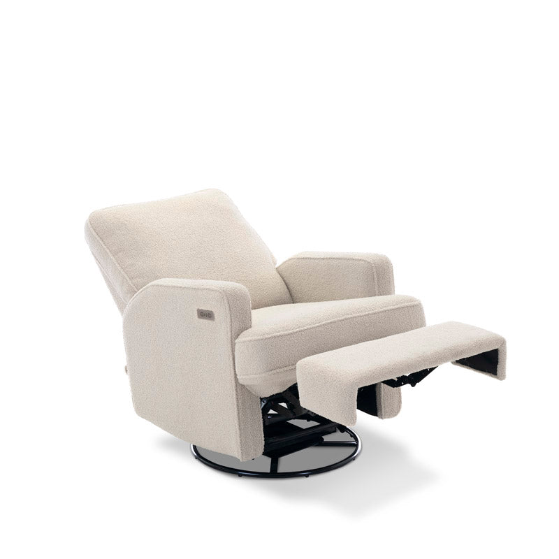 Obaby Madison Electric Swivel Glider Recliner Nursing Chair — Teddy Ivory