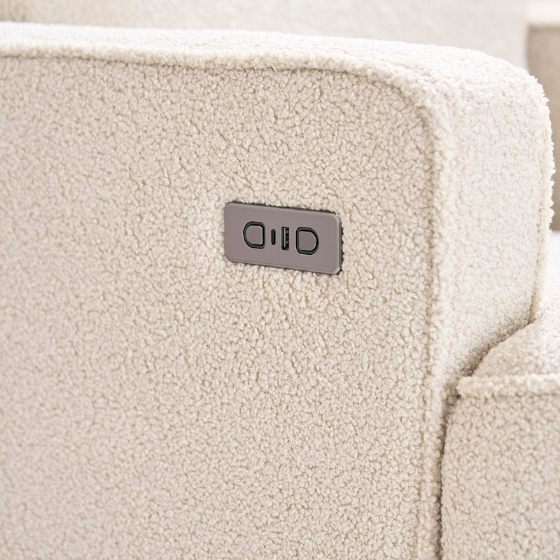 Obaby Madison Electric Swivel Glider Recliner Nursing Chair — Teddy Ivory