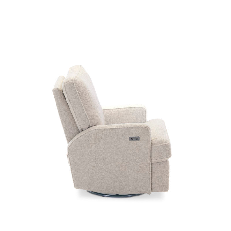 Obaby Madison Electric Swivel Glider Recliner Nursing Chair — Teddy Ivory