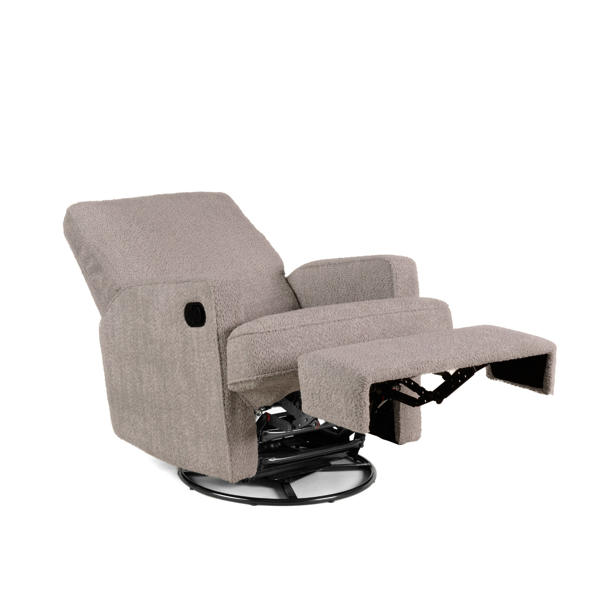 Obaby Madison Swivel Glider Recliner Nursing Chair — Chenille Mushroom