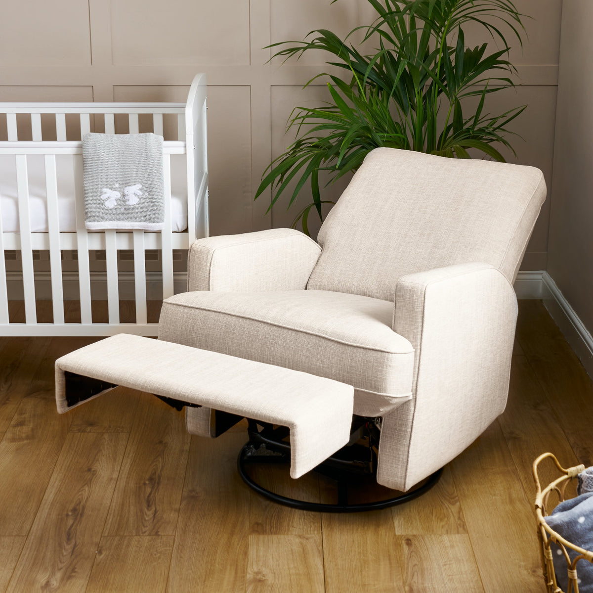 Obaby Madison Swivel Glider Recliner Nursing Chair — Oatmeal