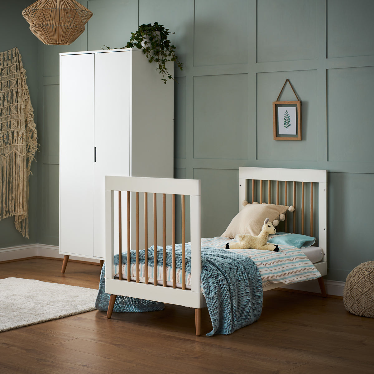 Obaby Maya Cot Bed - White & Natural
