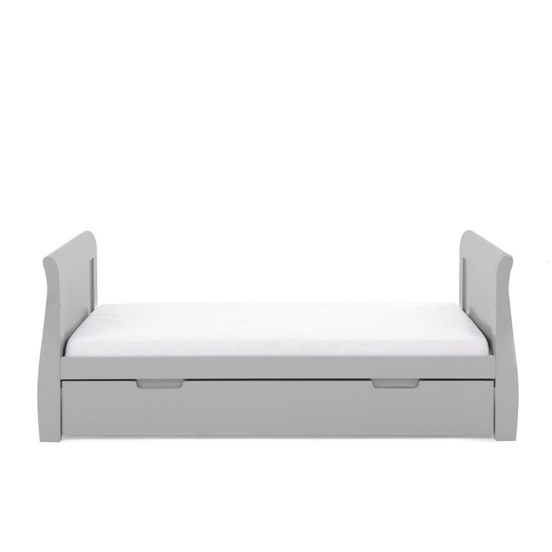 Obaby Stamford Classic Sleigh Cot Bed with Under Drawer — Warm Grey