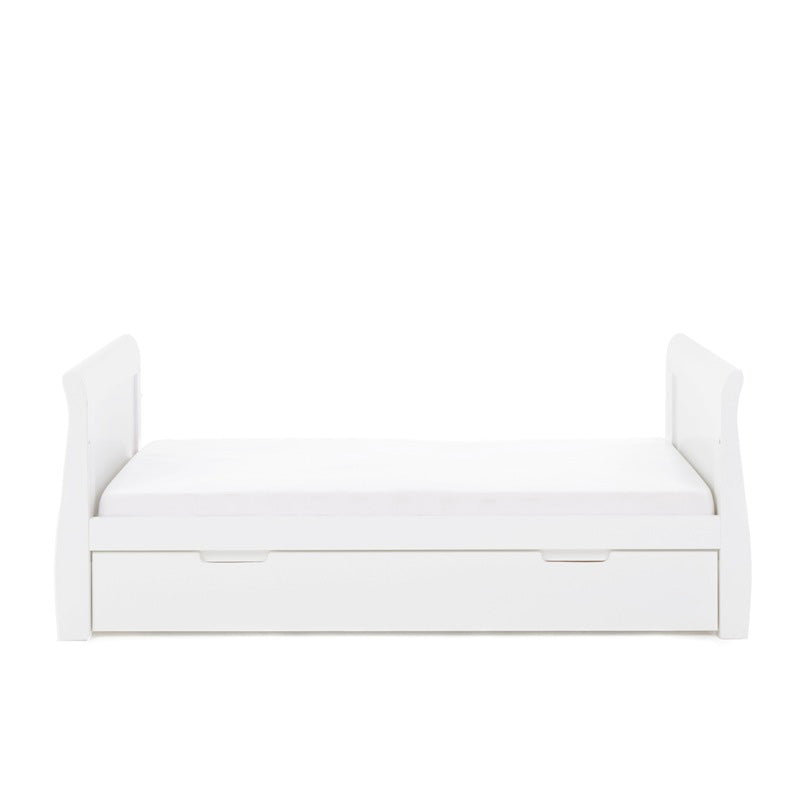 Obaby Stamford Classic Sleigh Cot Bed with Under Drawer — White