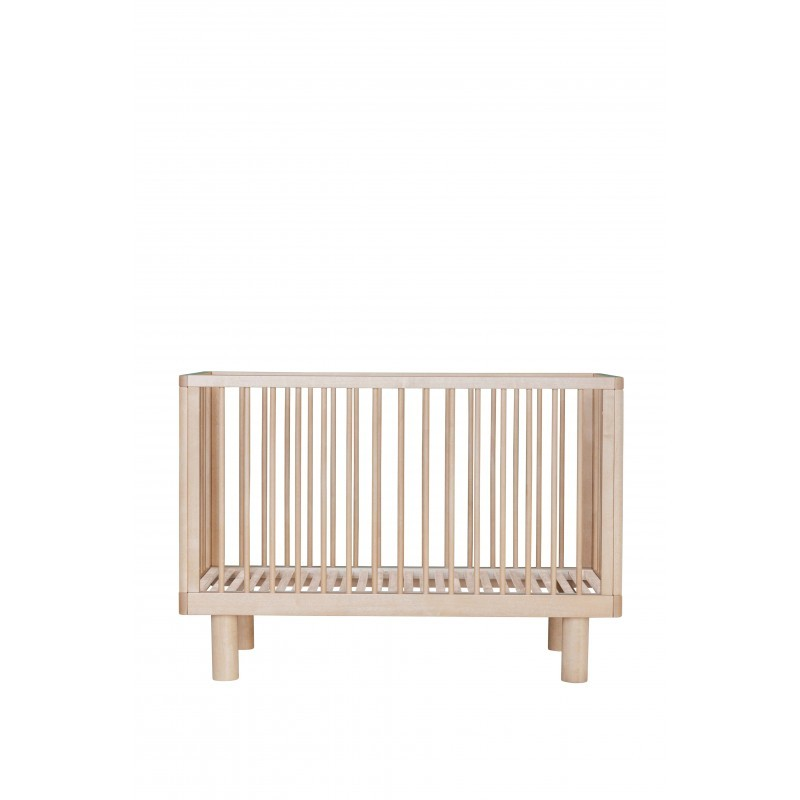 KARL & FRIC Nox cot 120 x 60cm natural wood inc conversion rail