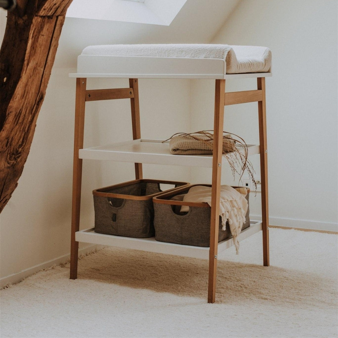 Quax Hip Baby Changing Table White Natural