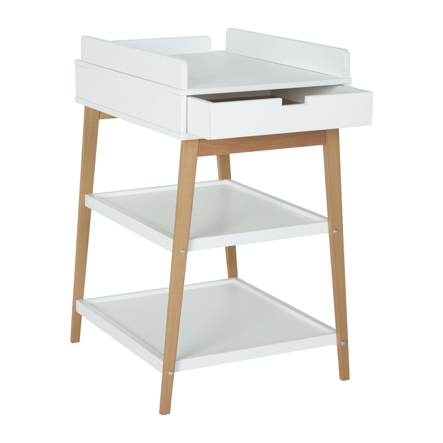 Quax Hip Baby Changing Table with Drawer White Natural
