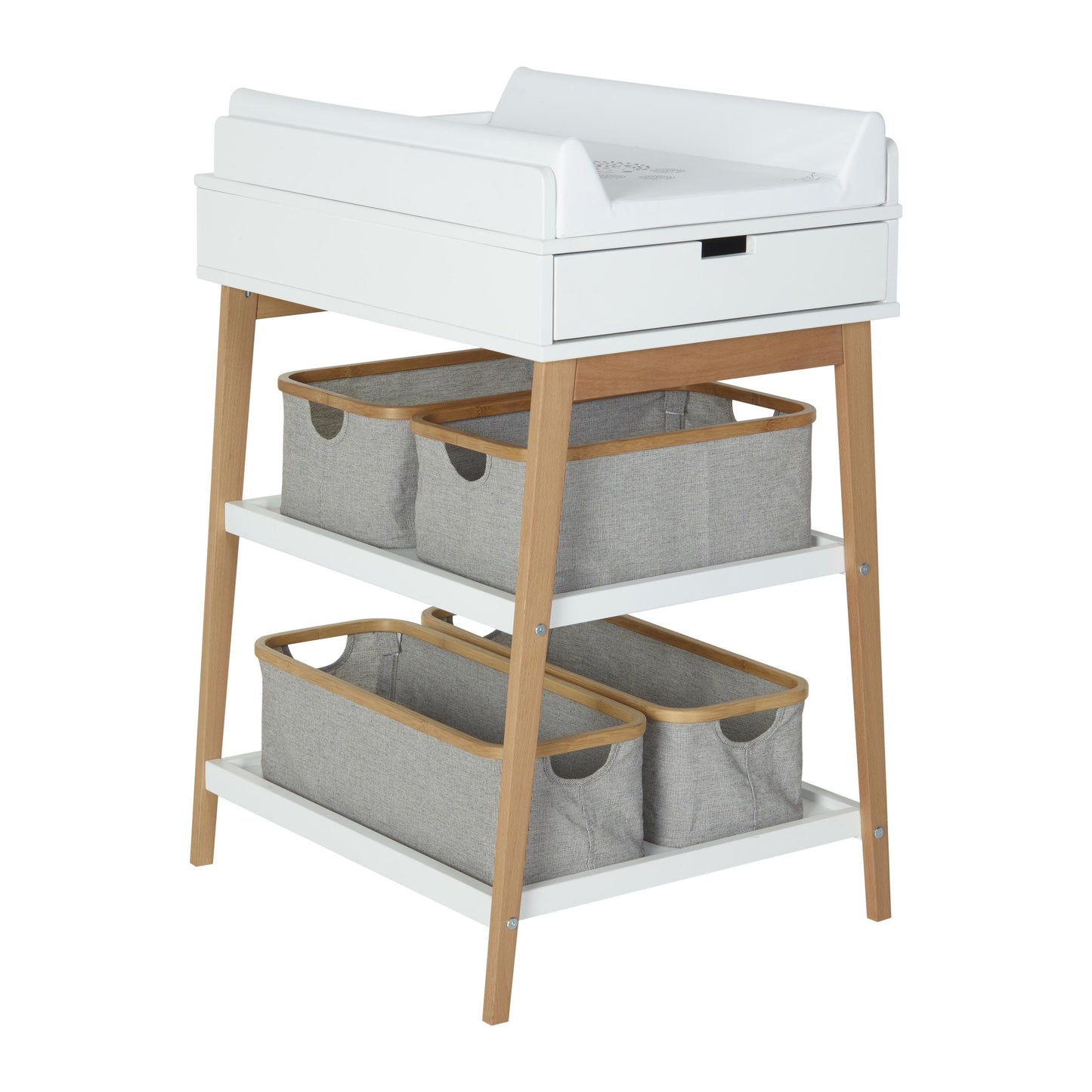 Quax Hip Baby Changing Table with Drawer White Natural