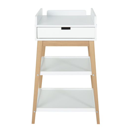 Quax Hip Baby Changing Table with Drawer White Natural