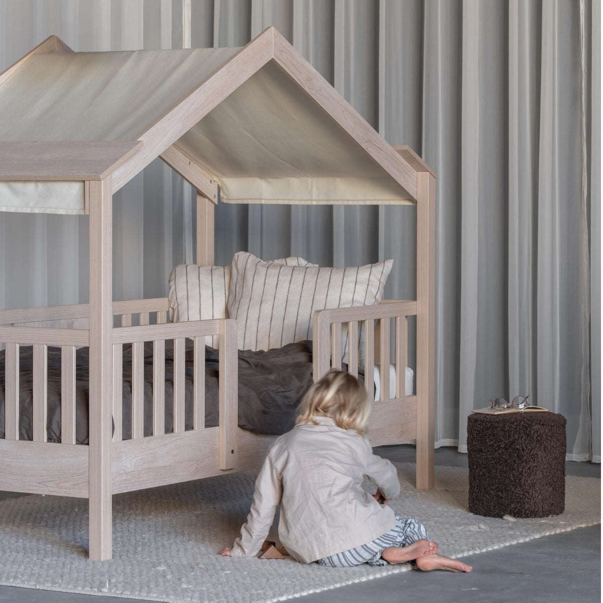 Quax Chalet Montessori House Bed 90 x 200cm - Natural