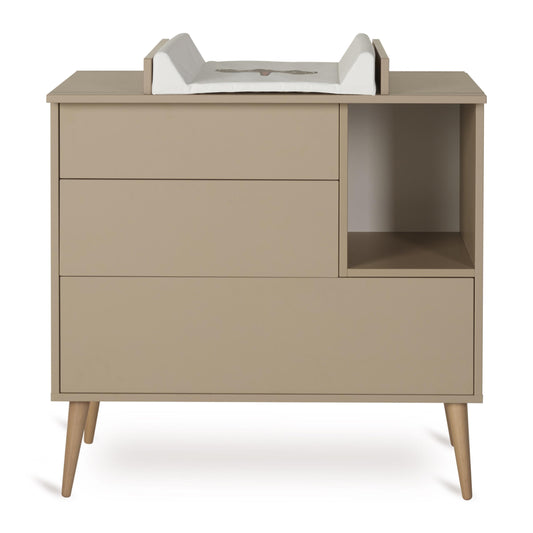 Quax Cocoon 3 Drawer Chest Baby Changing Extension Latte