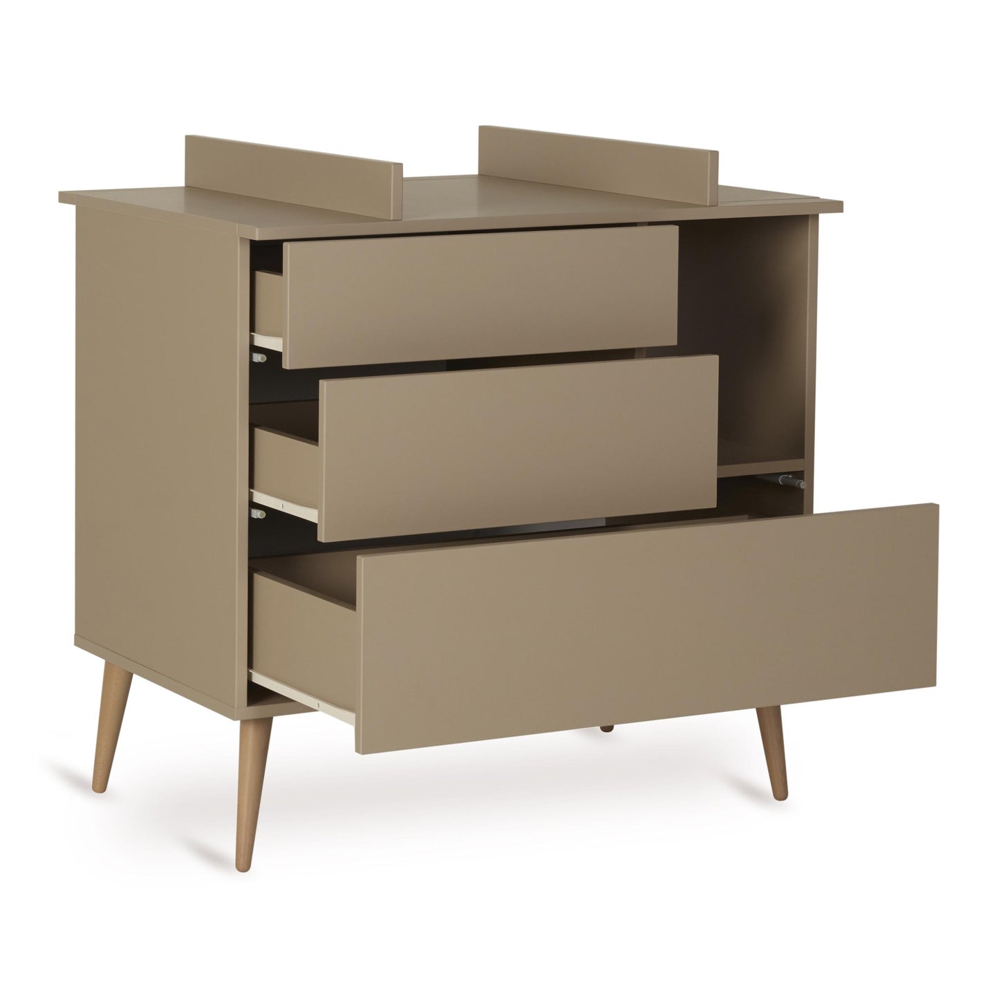 Quax Cocoon 3 Drawer Chest Baby Changing Extension Latte