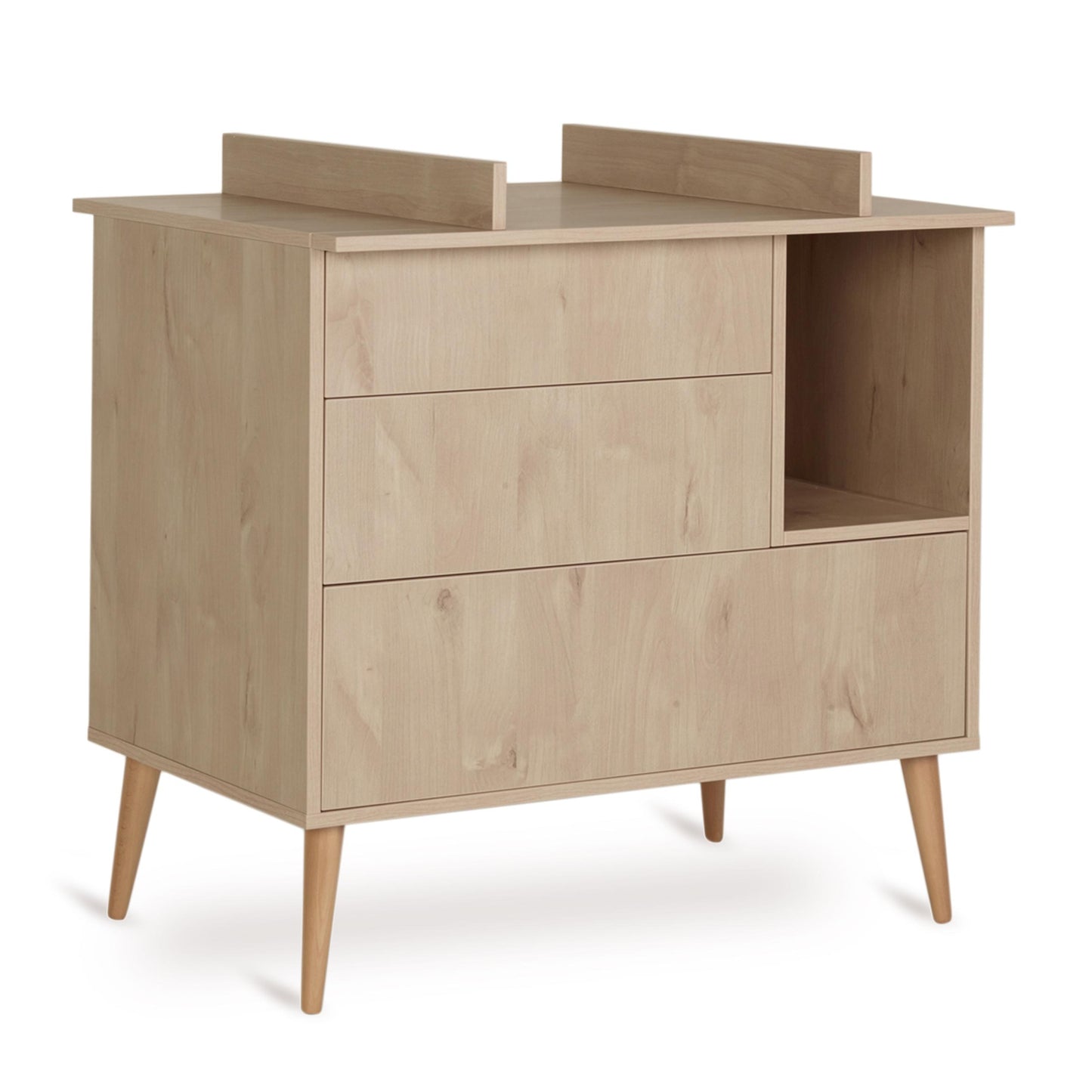 Quax Cocoon 3 Drawer Chest Baby Changing Extension Natural Oak