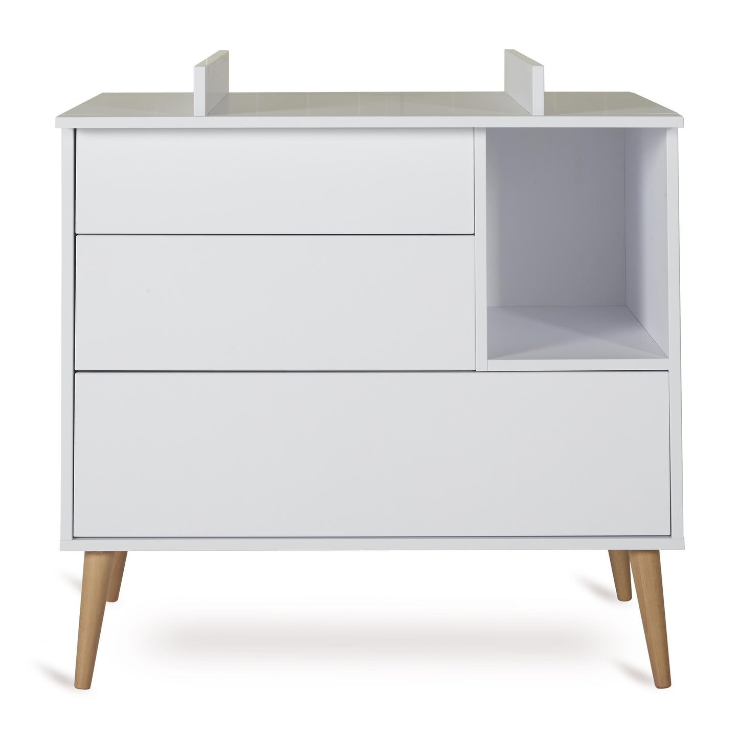 Quax Cocoon 3 Drawer Chest Baby Changing Extension Ice White