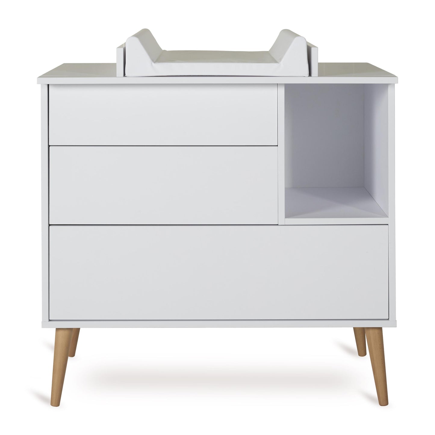 Quax Cocoon 3 Drawer Chest Baby Changing Extension Ice White
